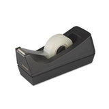Desktop Tape Dispenser, 1" Core, Weighted Non-skid Base, Black