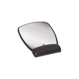 Precise Leatherette Mouse Pad W-standard Wrist Rest, 6-3-4 X 8-3-5, Black