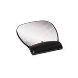 Precise Leatherette Mouse Pad W-wrist Rest, Nonskid Base, 8-3-4 X 9-1-4, Black
