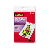 Self-sealing Laminating Pouches, 9.5 Mil, 4.38" X 6.38", Gloss Clear, 5-pack