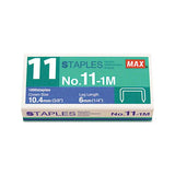 No. 11 Mini Staples, 0.25" Leg, 0.38" Crown, Steel, 1,000-box