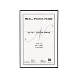 Metal Poster Frame, Plastic Face, 24 X 36, Black
