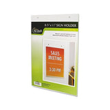 Clear Plastic Sign Holder, Wall Mount, 8 1-2 X 11