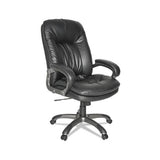 Executive Swivel-tilt Leather High-back Chair, Supports Up To 250 Lbs., Black Seat-black Back, Black Base