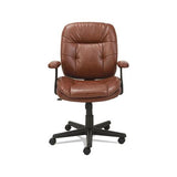 Swivel-tilt Leather Task Chair, Supports Up To 250 Lbs., Chestnut Brown Seat-chestnut Brown Back, Black Base