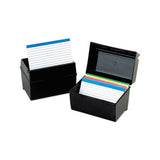 Plastic Index Card File, 300 Capacity, 5 5-8w X 3 5-8d, Black