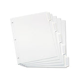 Custom Label Tab Dividers With Self-adhesive Tab Labels, 5-tab, 11 X 8.5, White, 25 Sets
