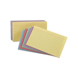 Ruled Index Cards, 5 X 8, Blue-violet-canary-green-cherry, 100-pack