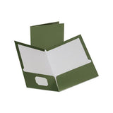 Two-pocket Laminated Folder, 100-sheet Capacity, Metallic Green, 25-box