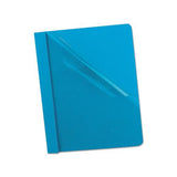 Clear Front Report Cover, 3 Fasteners, Letter, 1-2" Capacity, Blue, 25-box