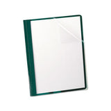 Clear Front Report Cover, 3 Fasteners, Letter, 1-2" Capacity, Green, 25-box