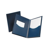 Poly Double Stuff Gusseted 2-pocket Folder, 200-sheet Capacity, Navy
