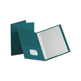 Twin-pocket Folders With 3 Fasteners, Letter, 1-2" Capacity, Teal, 25-box
