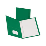 Twin-pocket Folders With 3 Fasteners, Letter, 1-2" Capacity, Green, 25-box