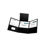 Tri-fold Folder W-3 Pockets, Holds 150 Letter-size Sheets, Black