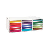 Classroom Keepers Letter-size Construction Paper Sorter-storage Box, 15 Sections, 29 1-4" X 12 7-8" X 9 3-8", White