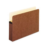 Standard Expanding File Pockets, 5.25" Expansion, Letter Size, Red Fiber, 10-box