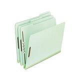 Heavy-duty Pressboard Folders W- Embossed Fasteners, Letter Size, Green, 25-box
