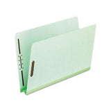 Heavy-duty Pressboard Folders W- Embossed Fasteners, Letter Size, Green, 25-box