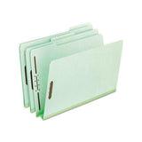Heavy-duty Pressboard Folders W- Embossed Fasteners, Letter Size, Green, 25-box