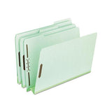 Heavy-duty Pressboard Folders W- Embossed Fasteners, Letter Size, Green, 25-box