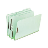 Heavy-duty Pressboard Folders W- Embossed Fasteners, Legal Size, Green, 25-box
