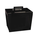 Portable Letter Size File Box, Letter Files, 13.5" X 10.25" X 10.88", Black