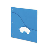 Slash Pocket Project Folders, 3-hole Punched, Straight Tab, Letter Size, Blue, 25-pack