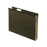 Extra Capacity Reinforced Hanging File Folders With Box Bottom, Letter Size, 1-5-cut Tab, Standard Green, 25-box