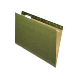 Reinforced Hanging File Folders, Legal Size, 1-5-cut Tab, Standard Green, 25-box