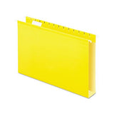 Extra Capacity Reinforced Hanging File Folders With Box Bottom, Legal Size, 1-5-cut Tab, Yellow, 25-box