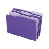 Interior File Folders, 1-3-cut Tabs, Legal Size, Violet, 100-box