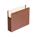 Premium Reinforced Expanding File Pockets, 7" Expansion, Letter Size, Red Fiber, 5-box