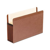 Premium Reinforced Expanding File Pockets, 7" Expansion, Legal Size, Red Fiber, 5-box