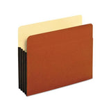 File Pocket W- Tyvek, 3.5" Expansion, Letter Size, Redrope, 10-box