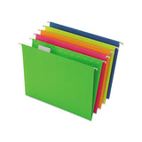 Glow Hanging File Folders, Letter Size, 1-5-cut Tab, Assorted, 25-box