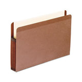 Premium Reinforced Expanding File Pockets, 3.5" Expansion, Legal Size, Red Fiber, 10-box