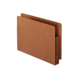 Heavy-duty End Tab File Pockets, 3.5" Expansion, Letter Size, Red Fiber, 10-box