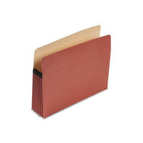 Earthwise By Pendaflex 100% Recycled File Pockets, 5.25" Expansion, Letter Size, Red Fiber