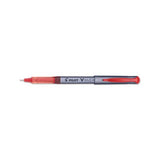 V Razor Point Liquid Ink Stick Marker Pen, 0.5mm, Red Ink, Gray Barrel, Dozen