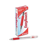 Easytouch Stick Ballpoint Pen, Medium 1mm, Red Ink, Clear Barrel, Dozen
