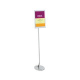 Designer Sign Stand, Silver Aluminum Frame, 11 X 17