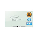 Invisamount Magnetic Glass Marker Board, Frameless, 74" X 42", White Surface