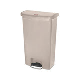 Slim Jim Resin Step-on Container, Front Step Style, 18 Gal, Beige