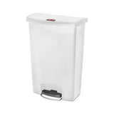 Slim Jim Resin Step-on Container, Front Step Style, 24 Gal, White