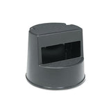 Rolling Step Stool, Curved Design, 2-step, Retracting Casters, 16 Dia. X 13.5h, Black
