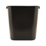 Deskside Plastic Wastebasket, Rectangular, 7 Gal, Black