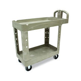 Heavy-duty Utility Cart, Two-shelf, 17.13w X 38.5d X 38.88h, Beige