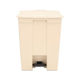 Step-on Receptacle, Rectangular, Polyethylene, 18 Gal, Beige