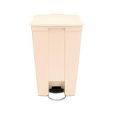 Step-on Receptacle With Wheels, Rectangular, Polyethylene, 23 Gal, Beige